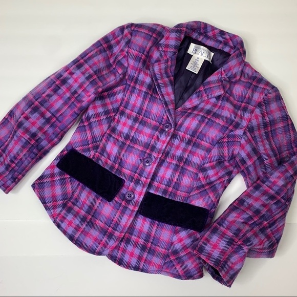 The Children’s Place Purple & Pink Plaid Jacket Size Medium - Picture 4 of 7
